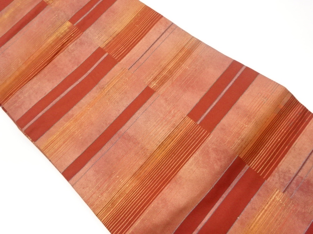 JAPANESE KIMONO / VINTAGE NAGOYA OBI / WOVEN ABSTRACT STRIPE